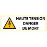 Panneau de Danger ISO EN 7010 "Haute tension Danger de mort" W012