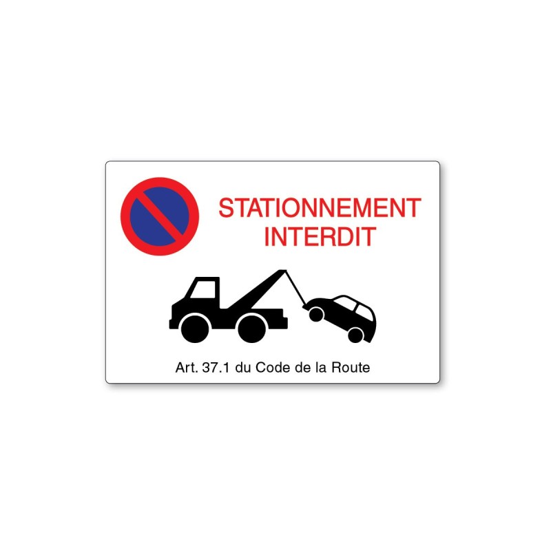 Panneau circulation - Défense de stationner Accès pompiers - 350x450 mm - Aluminium