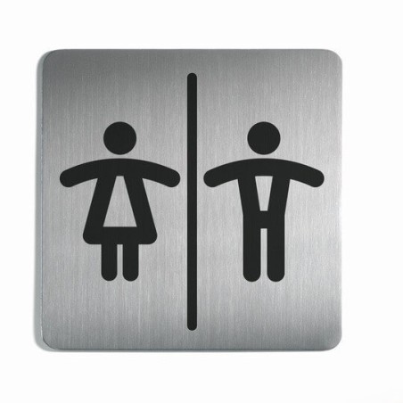 Pictogramme carré de porte "Toilettes Mixtes Homme/Femme"