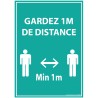 Panneau ou Autocollant - Gardez 1m de distance - A5-A4 - Vinyle/PVC