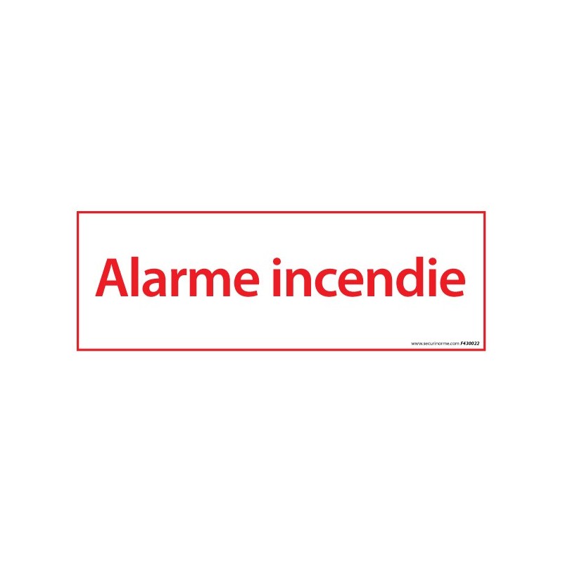 Panneau Premiers Secours - Alarme Incendie - 210 x 75 mm