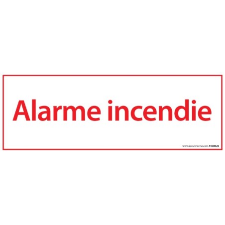 Panneau Premiers Secours - Alarme Incendie - 210 x 75 mm