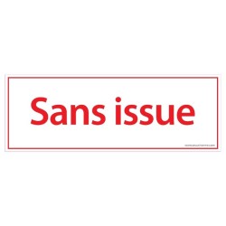 Panneau de signalétique - Picto Sans issue - 210 x 75 mm