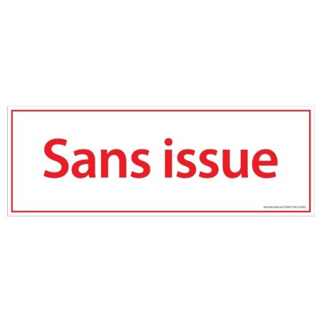 Panneau de signalétique - Picto Sans issue - 210 x 75 mm