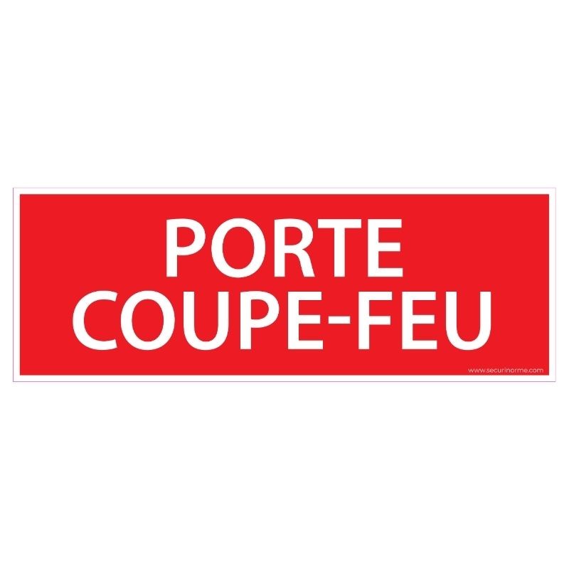 Panneau de signalétique "Porte coupe-feu" - 210 x 75 mm
