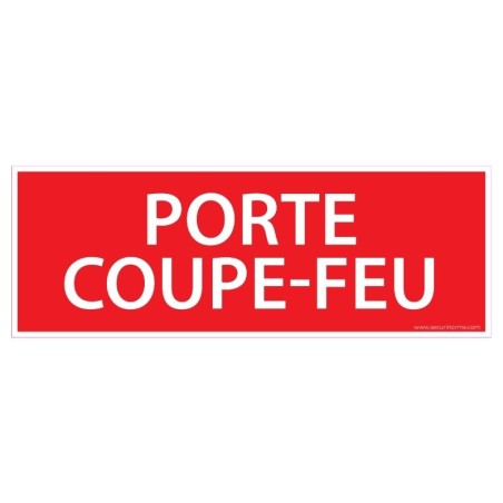 Panneau de signalétique "Porte coupe-feu" - 210 x 75 mm