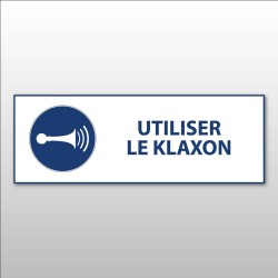 Panneau d'Obligation ISO 7010 "Utiliser le klaxon" M029 - Vinyle - 297 x 105 mm