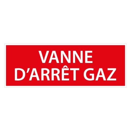 Panneau de signalétique - Vanne d'arrêt gaz - ISO 3864-1
