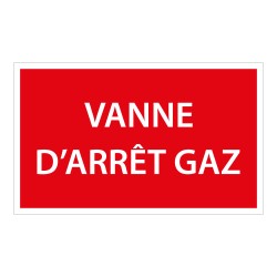 Panneau de signalétique - Vanne d'arrêt gaz - ISO 3864-1