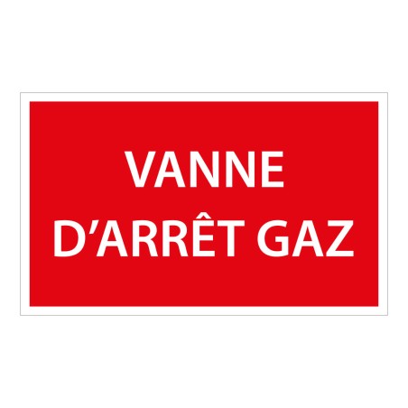 Panneau de signalétique - Vanne d'arrêt gaz - ISO 3864-1