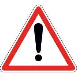Panneau - Autres Dangers A14 - Aluminium Galvanisé