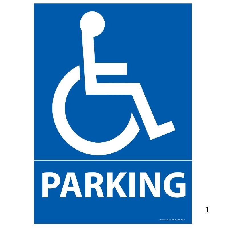 Panneau de signalisation Parking avec picto Handicapé pour ERP  