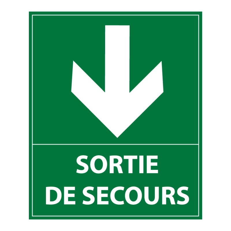 Panneau de signalisation - Sortie de secours - E002 - 250 x 300 mm