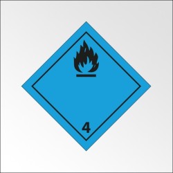 Signalisation de transport normalisée ADR - "Dégage du gaz inflammable au contact de l'eau"