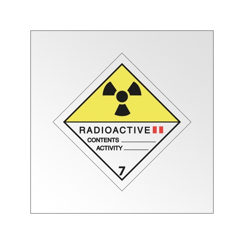 Signalisation de transport normalisée ADR - "Matières radioactives, catégorie II"