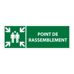 Panneau d'évacuation ERP - Point de rassemblement - ISO 7010