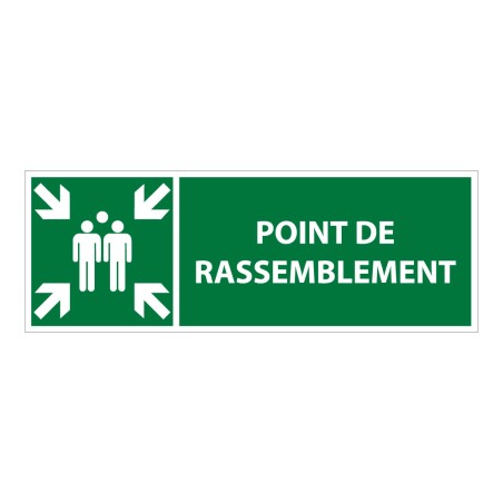 Panneau d'évacuation ERP - Point de rassemblement - ISO 7010
