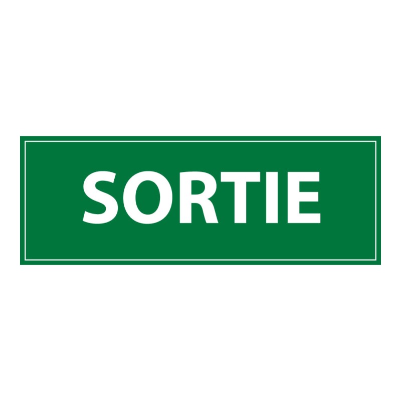 Panneau d'évacuation - Pictogramme Sortie - Signalétique de secours