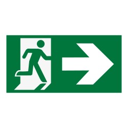 Panneau d'évacuation - Sortie de secours à droite - ISO 7010