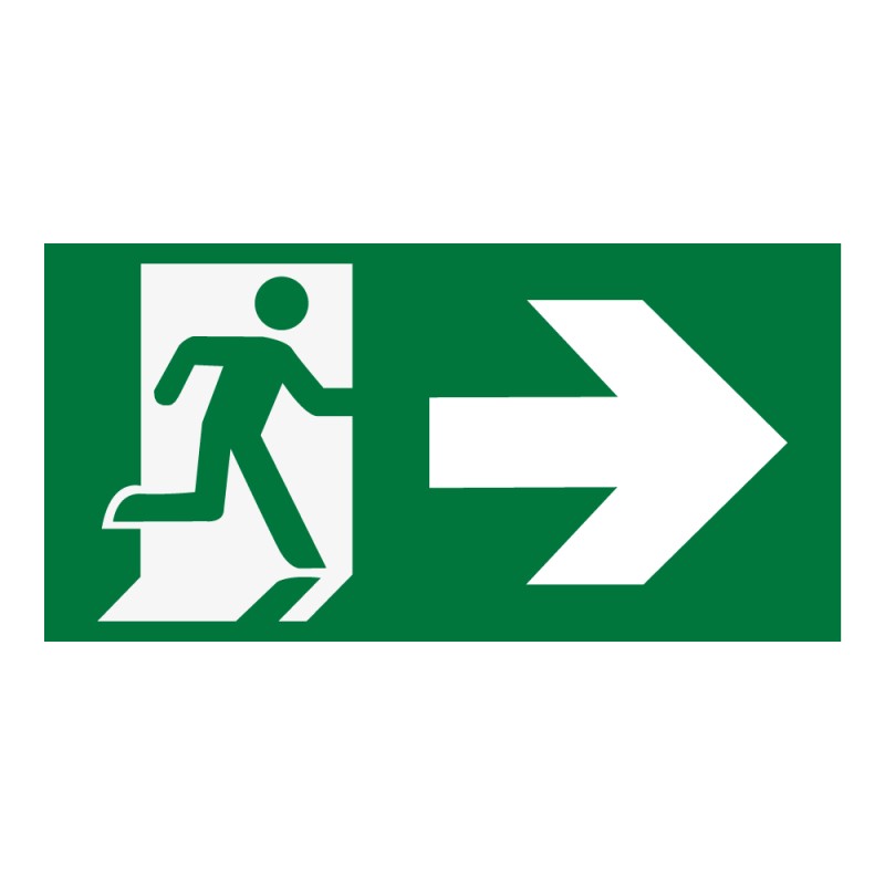 Panneau d'évacuation - Sortie de secours à droite - ISO 7010