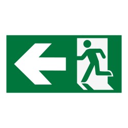 Panneau d'évacuation - Sortie de secours à gauche - ISO 7010