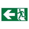 Panneau d'évacuation -Sortie de secours à gauche - Photo-luminescent - DIN 67510-1