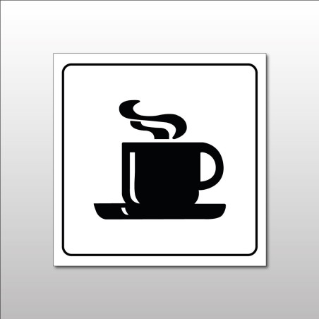 Panneau de signalisation - Cafétéria - Pictogramme Tasse Chaude - Gravoply