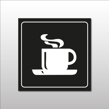 Panneau de signalisation - Cafétéria - Pictogramme Tasse Chaude - Gravoply