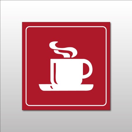 Panneau de signalisation - Cafétéria - Pictogramme Tasse Chaude - Gravoply