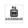 Signalétique information "ASCENSEUR" fond blanc 250 x 250 mm