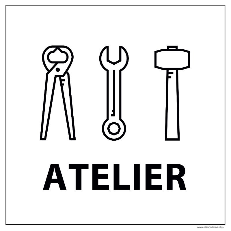 Panneau d'information - Pictogramme Ateliers - 250 x 250 mm 