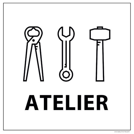 Panneau d'information - Pictogramme Ateliers - 250 x 250 mm 
