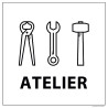 Panneau d'information - Pictogramme Ateliers - 250 x 250 mm 