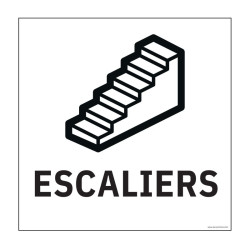 Panneau d'information - Pictogramme Escaliers - 250 x 250mm 