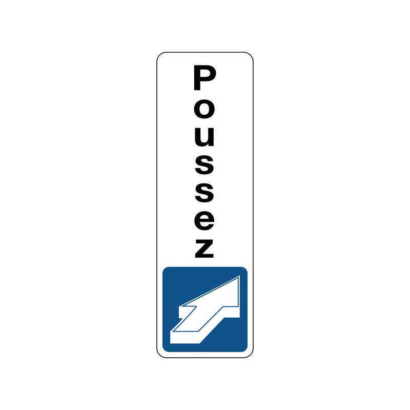 Panneau Adhésif - Poussez avec Pictogramme
