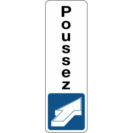 Panneau Adhésif - Poussez avec Pictogramme