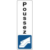 Panneau Adhésif - Poussez avec Pictogramme