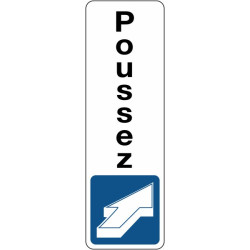 Panneau Adhésif - Poussez avec Pictogramme - Intérieur et Extérieur