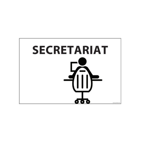 Panneau d'information - Pictogramme Secrétariat - 300 x 200 mm