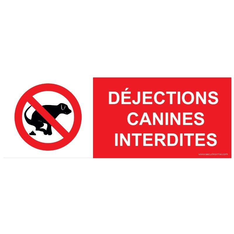 Panneau d'interdiciton - Déjections Canines Interdites - ISO 7010