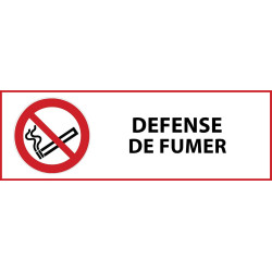 Pictogramme d'interdiction "Défense de fumer" Vinyle 297x105mm