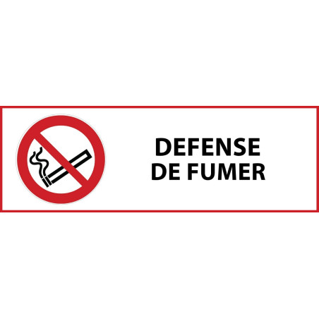 Pictogramme d'interdiction "Défense de fumer" Vinyle 297x105mm