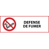 Pictogramme d'interdiction "Défense de fumer" Vinyle 297x105mm