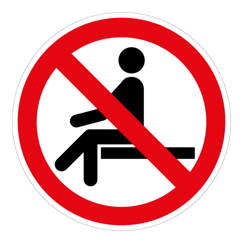 Panneau d'Interdiction - Interdiction de s'asseoir - P018