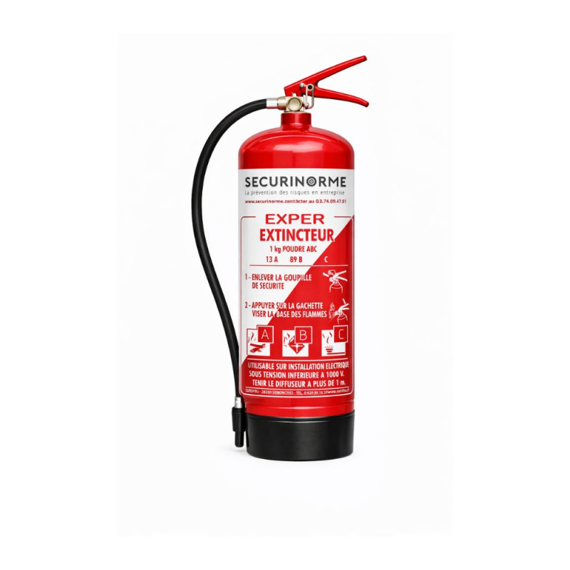 Extincteur poudre ABC EXPER 1 à 9 kg pression permanente