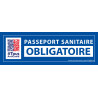 Autocollant d'information - Passeport Sanitaire Obligatoire avec QR Code - 150 x 50 mm - Vinyle