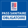 Adhésif d'information - Pass Sanitaire Obligatoire avec QR code - 125 x 125 mm - Vinyle