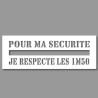 Pochoir - Ligne de Sécurité "Pour ma sécurité, je respecte les 1m50" - 500 x 1400 mm - PVC