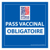 Adhésif d'information - Pass Vaccinal Obligatoire avec QR Code - 125x125 mm - Vinyle.